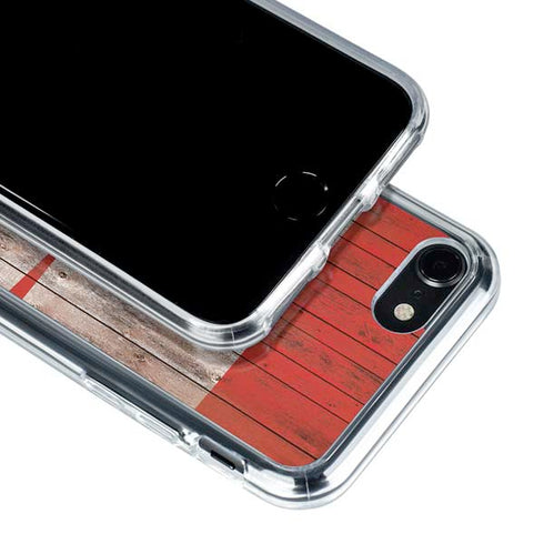 Canadian Flag Dark Wood iPhone SE (2nd & 3rd Gen) Clear Case